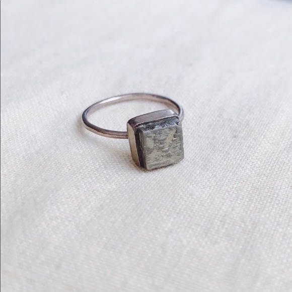 Size 7 925 Sterling Silver and Pyrite ring - Picture 1 of 3